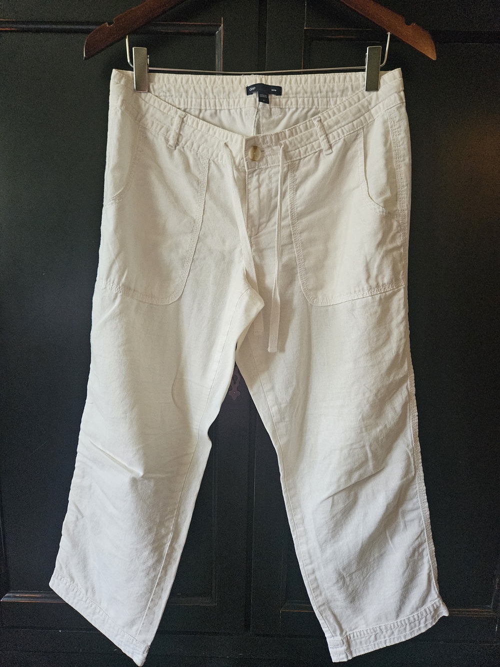 GAP White Linen Cropped Pants